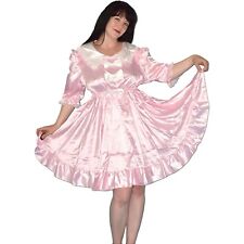 Satin Sissy Dress With Bow Size L-XL Adult Cosplay French Maid Costume