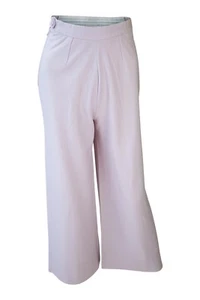 UNLABELLED Women's Vintage Pastel Purple Wide Leg High Waist Trousers (XS) - Picture 1 of 3