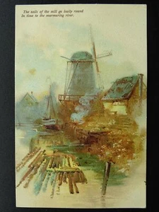 Netherlands Dutch TIMBER SAW MILL OLD WINDMILL Old Postcard - Picture 1 of 2