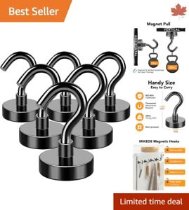 Super Strong Ultra Black Magnetic Hooks - Heavy Duty 22 LBS - Multi-Purpose