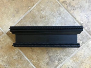 12" x 4" x 3.5" Floating Wall Mount Shelf, Faux Wood, Black, Carved Profile - Picture 1 of 11