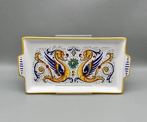 Bandeja Plato Deruta Italia Raffaellesco Dragones 12 x 6 pulgadas Sin daños - Imagen 1 de 6