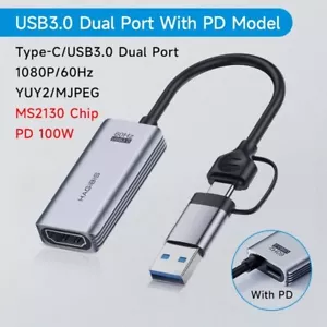 USB 3.0 Video Capture Card with 100W PD for Meta Quest 3 IPad HDMI To USB/Type-c - Bild 1 von 7