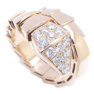 BVLGARI 347719 Serpenti viper 18K Pink Gold ring Diamond Size 6 /293681 - Picture 1 of 7