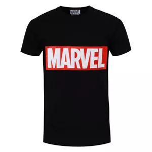 Camiseta Marvel Comics Logo Nueva Negra Oficial - Imagen 1 de 4