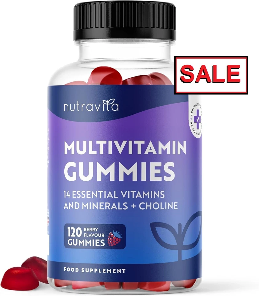NUTRA-VITA MULTIVITAMIN Gummies for Adults Vitamin A B3 B5 B6 B12 C D E Biotin Zinc Foilc
