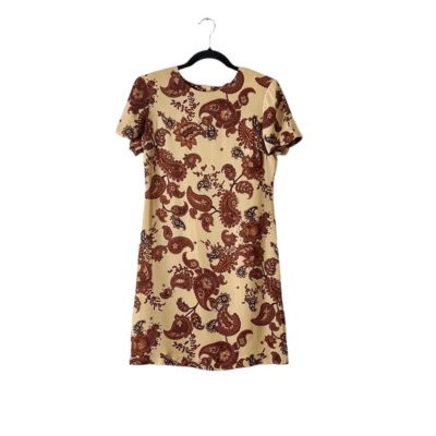 Talbots Vintage Pure Silk Paisley Mini Dress Size 4 Short Sleeve - Image 1 of 4