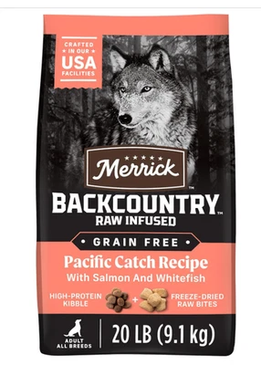 Merrick Backcountry Raw Infused Grain-Free Pacific Catch Recipe Dry Dog Food,20