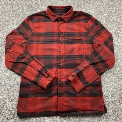 Lululemon Shirt Men Medium Red Plaid Flannel Stretch Hiking Fishing Outdoors - Image 1 of 4