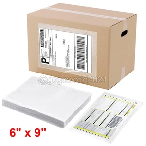 50-10000 Clear Adhesive Packing List Shipping Label Envelopes Pouches 6" x 9" US - Picture 1 of 8