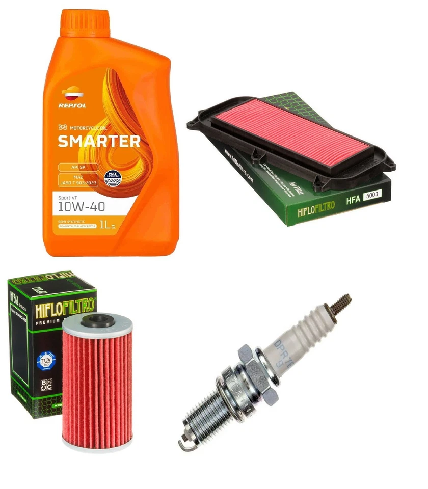 REPSOL/HIFLO/NGK Kit/tagliando KYMCO Grand/Dink/125/150/200 OLIO 10W40 filtro olio aria candela