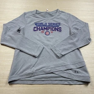 Under Armour Chicago Cubs World Series Champions Sweatshirt XL Women’s Cold Gear - Picture 1 of 8