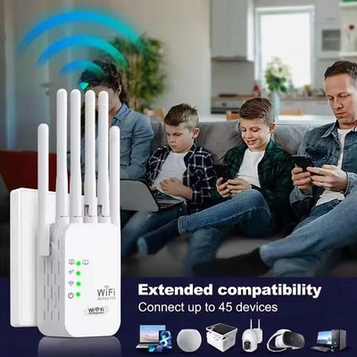 1200Mbps Long Distance Wi-Fi Signal Amplifier Wireless Extender WiFi Booster'' - Immagine 1 di 4