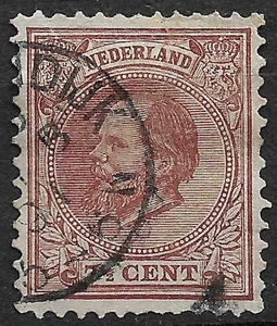 Niederlande 1872-1888 König Willem 3, NVPH Nr. 20, 7,5 Cent braun - Bild 1 von 2