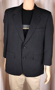 Evan Picone Macy's Mens 44R 100% WOOL Charcoal Gray Blazer Union Made in USA - Picture 1 of 23