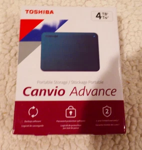 TOSHIBA 4TB Canvio Advance Portable External Hard Drive USB 3.0HDD Model HDT... - Afbeelding 1 van 4