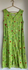 Jams World Midi Dress Meadow Pockets Tropical Hawaiian Costal Cottagecore Large - Picture 1 of 7