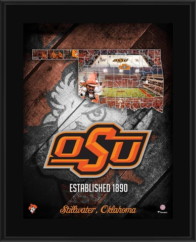 Oklahoma State Cowboys 10.5" x 13" 2018 Sublimated State Plaque Cover