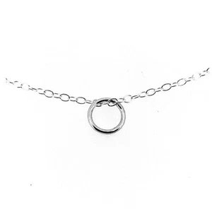 Karma Necklace Sterling Silver 8mm Circle Ring Pendant - Picture 1 of 3