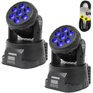 2 x Equinox Fusion 50 MKIII Moving Head with DMX Cable 7 x 10w RGBW DJ Disco - Picture 1 of 5