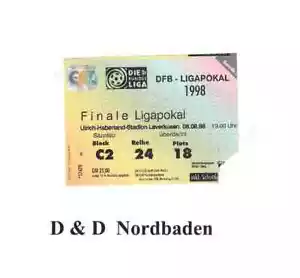 Biglietto / biglietto 1998 finale Coppa di Lega Bayern Monaco - VfB Stoccarda - Foto 1 di 1