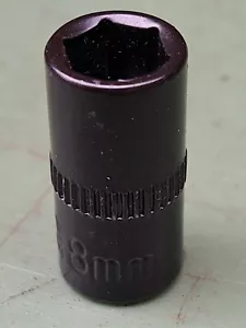 8mm 1/4 Black Chrome Vanadium Socket Metric - Picture 1 of 2
