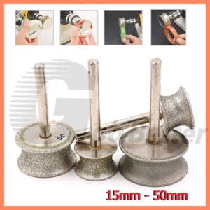 15mm-50mm Diamond Burr Drill Bits Grinding Concave Wheel Coarse / Fine 6mm Shank - Picture 1 of 13