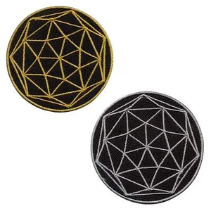 Aufnäher Dodekaeder Metatrons Würfel heilige Geometrie gold oder silber Patch - Picture 1 of 27