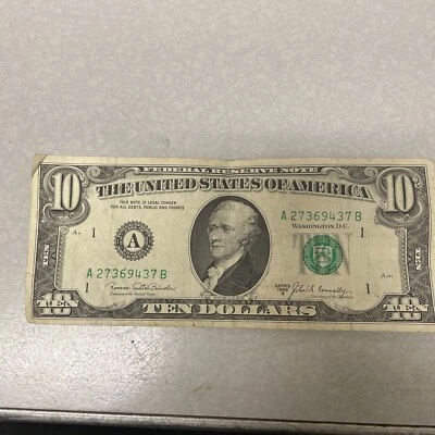 1969 $10 Ten Dollar Bill Federal Reserve Note  Vintage Rare 54 Years Old! - Image 1 of 4