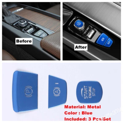 Kit de cubierta de botón pulsador de motor Start Stop para VOLVO XC90 S90 V90 S60 V60 2018-2021 Foto 1 de 4