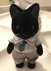 Calico Critters Smoking Katze Familie Papa Figur schwarz Sylvanian Families gekleidet - Bild 1 von 4