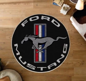 Ford Mustang Logo Rug, Cool Decoration, Awesome Carpet, Mustang Carpet - Picture 1 of 7