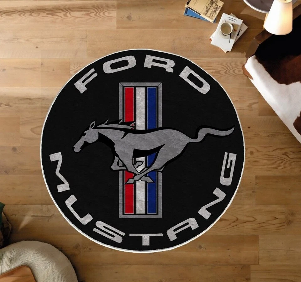 Ford Mustang Logo Rug, Cool Decoration, Awesome Carpet, Mustang Carpet - Image 1 of 4