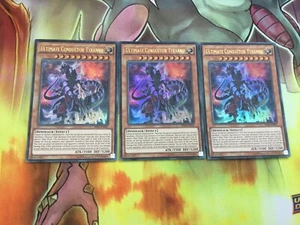 Yugioh 3 x Ultra Rare Ultimate Conductor Tyranno UNL Edition SR04-EN001 (NM) S - Picture 1 of 3