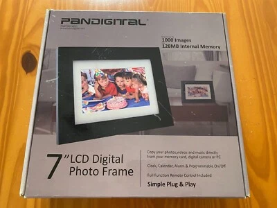 Pandigital PAN7001W01- 7" Digital Picture Frame, Black, New - Image 1 of 4