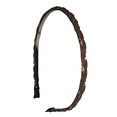 Faux Leather Braided Gold Chain Headband Hairband for Women Girls - Image 1 of 4