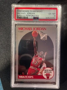 1990 Hoops Michael Jordan Team Night Sheets Perforated PSA 6 rare low pop - Picture 1 of 2