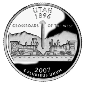 πΊπΈ US State Quarter coin 25 cents, Utah, 2007 - Picture 1 of 2