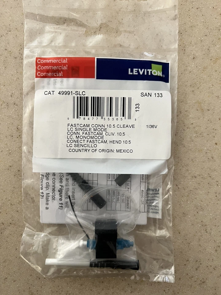 Leviton 49991-SLC SAN 133  Fastcam  Single mode Fiber Connector 10.5 - Image 1 of 1