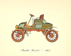 Rambler Runabout 1902 Lithograph Clarence P. Hornung Antique Automobile Vintage - Picture 1 of 1