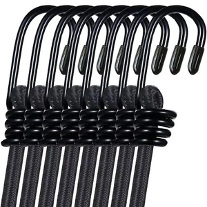 8 Pack 24 Inch Bungee Cord with Hooks Heavy Duty Elastic Rope for Outdoor Use - Picture 1 of 7
