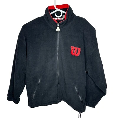 Chaqueta Wilson Polar Para Hombre XL Negra Cremallera Logo Delantera y Trasera Taiwán De Colección Foto 1 de 4