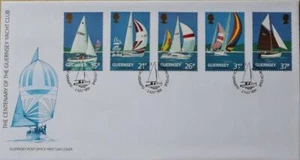Estampillas de Guernsey: ""Guernsey Yacht Club Centenary"" - Cubierta del primer día 1991 - Imagen 1 de 1