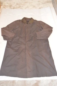 Balmain Washed Black Long Button Up Trench Coat Mac Jacket Mens Medium M UK40 - Picture 1 of 12