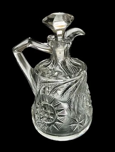 Rare Antique Tiffin Franciscan Solar EAPG Glass 6.25” Cruet and Stopper c1908 - Picture 1 of 14