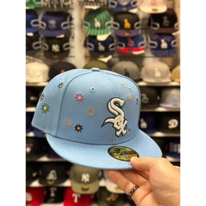 New Era White Sox 'Botanical Floral Blue Silk' 59FIFTY Fitted Hat | Request Size - Picture 1 of 7
