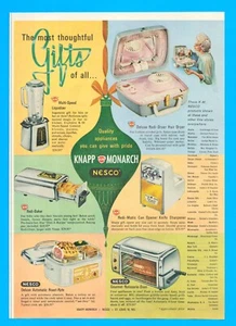 1963 NESCO Knapp Monarch kitchen appliances PRINT AD blender toaster oven Xmas - Picture 1 of 3