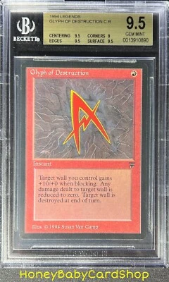 MTG Legends 1994 Glyph of Destruction BGS 9.5 GEM MINT Old School 93/94 - Image 1 of 4