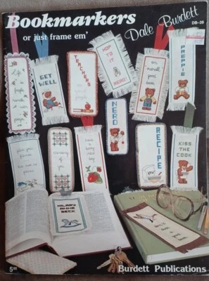 Bookmarkers Or Just Frame Em' Cross Stitch Pattern Book Teacher Bear Recipe 1984 - Image 1 of 2