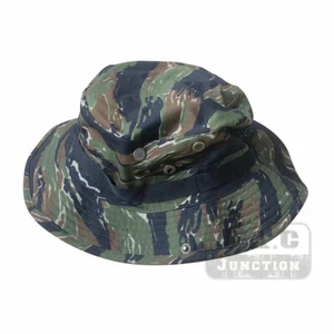 Vietnam War Replica Tiger Stripes Camo Combat Boonie Hat Outdoor Hunting Sun Cap - Picture 1 of 9